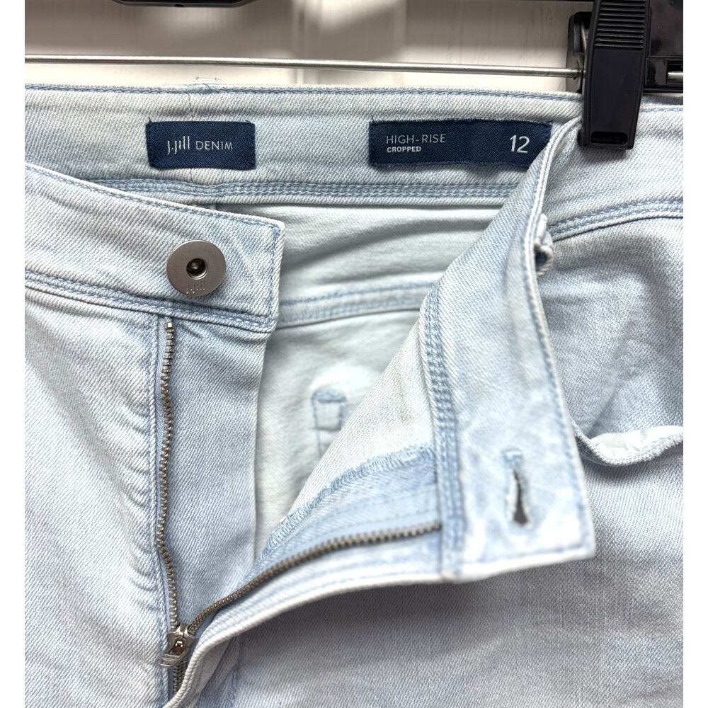 J.Jill Jeans, High Rise Cropped, Light Wash, Stretch, Women's Size 12 - Picture 2 of 6